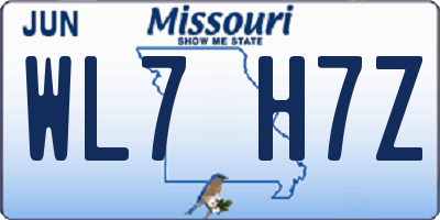 MO license plate WL7H7Z