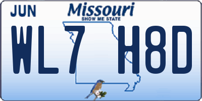 MO license plate WL7H8D