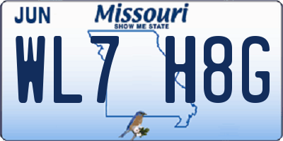 MO license plate WL7H8G
