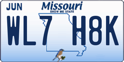 MO license plate WL7H8K