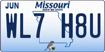 MO license plate WL7H8U