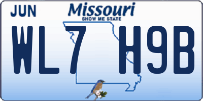 MO license plate WL7H9B
