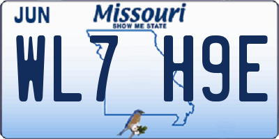 MO license plate WL7H9E