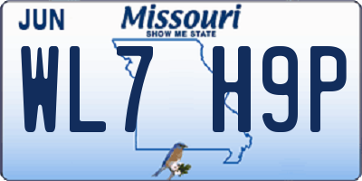 MO license plate WL7H9P