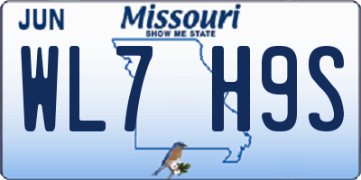 MO license plate WL7H9S