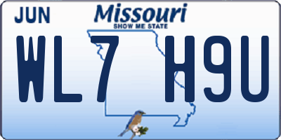 MO license plate WL7H9U