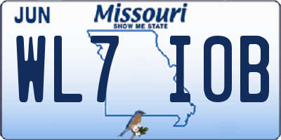 MO license plate WL7I0B