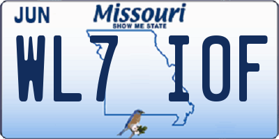 MO license plate WL7I0F