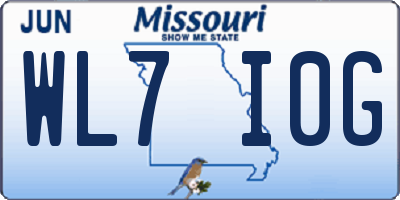 MO license plate WL7I0G