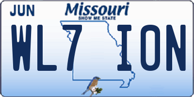 MO license plate WL7I0N