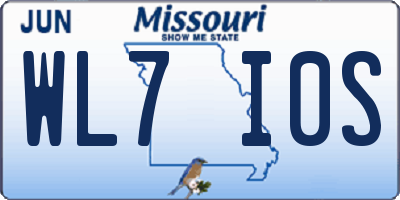 MO license plate WL7I0S
