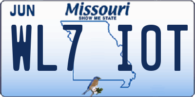 MO license plate WL7I0T