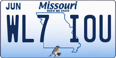 MO license plate WL7I0U
