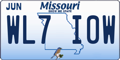 MO license plate WL7I0W