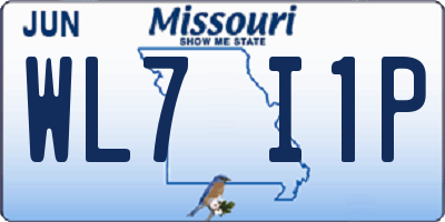 MO license plate WL7I1P