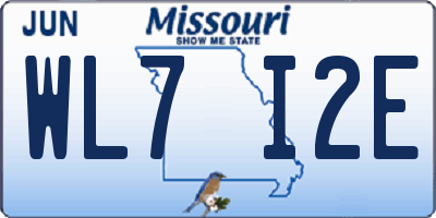 MO license plate WL7I2E