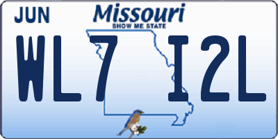 MO license plate WL7I2L