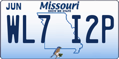 MO license plate WL7I2P