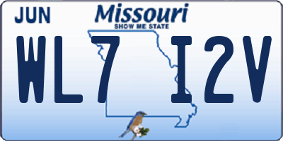 MO license plate WL7I2V