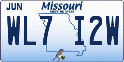 MO license plate WL7I2W