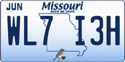 MO license plate WL7I3H