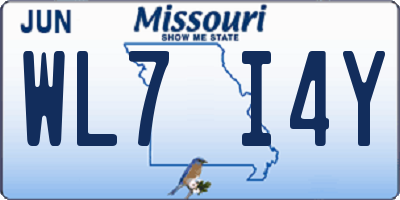 MO license plate WL7I4Y