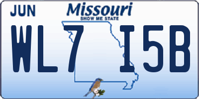 MO license plate WL7I5B