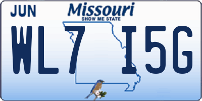 MO license plate WL7I5G