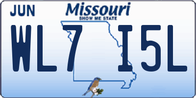 MO license plate WL7I5L