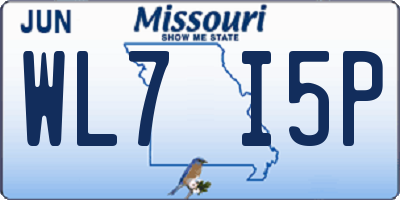 MO license plate WL7I5P