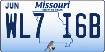MO license plate WL7I6B