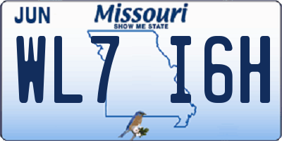 MO license plate WL7I6H