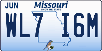 MO license plate WL7I6M
