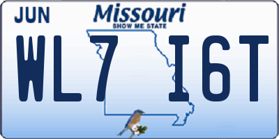 MO license plate WL7I6T