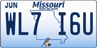 MO license plate WL7I6U