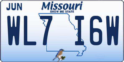 MO license plate WL7I6W