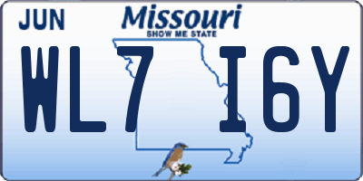 MO license plate WL7I6Y