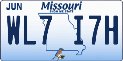 MO license plate WL7I7H