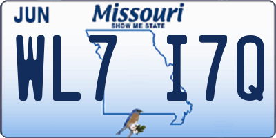 MO license plate WL7I7Q