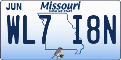 MO license plate WL7I8N