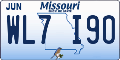 MO license plate WL7I9O