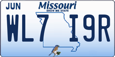 MO license plate WL7I9R