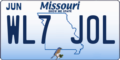 MO license plate WL7J0L