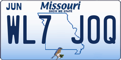 MO license plate WL7J0Q