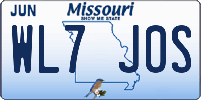 MO license plate WL7J0S