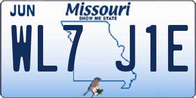 MO license plate WL7J1E