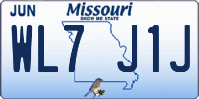 MO license plate WL7J1J