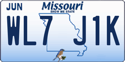 MO license plate WL7J1K