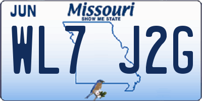 MO license plate WL7J2G