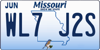 MO license plate WL7J2S